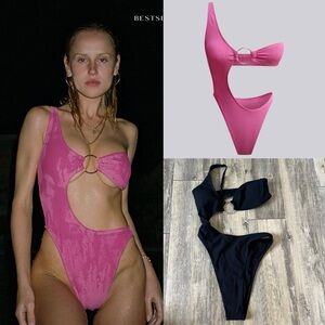 Quatre Swim 010 Cut Out One Piece in Black